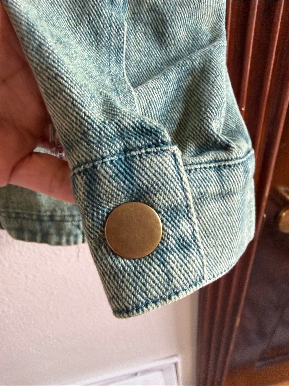 Hem & Thread Green Washed Denim Jacket - Picture 3 of 6
